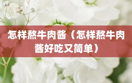 怎样熬牛肉酱（怎样熬牛肉酱好吃又简单）