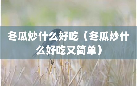 冬瓜炒什么好吃（冬瓜炒什么好吃又简单）