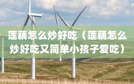 莲藕怎么炒好吃（莲藕怎么炒好吃又简单小孩子爱吃）