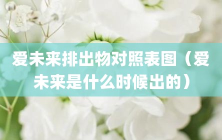 爱未来排出物对照表图（爱未来是什么时候出的）