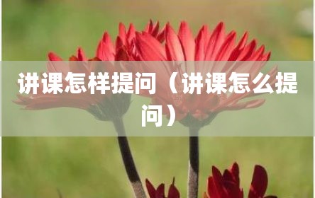 讲课怎样提问（讲课怎么提问）
