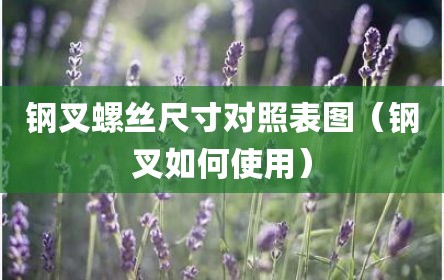 钢叉螺丝尺寸对照表图（钢叉如何使用）