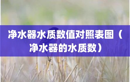净水器水质数值对照表图（净水器的水质数）