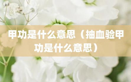 甲功是什么意思（抽血验甲功是什么意思）