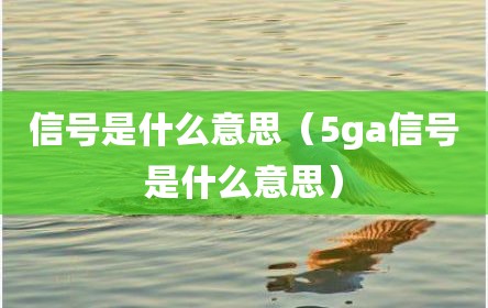 信号是什么意思（5ga信号是什么意思）