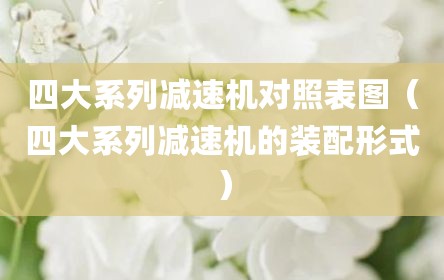 四大系列减速机对照表图（四大系列减速机的装配形式）