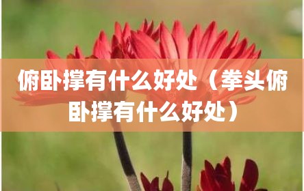 俯卧撑有什么好处（拳头俯卧撑有什么好处）
