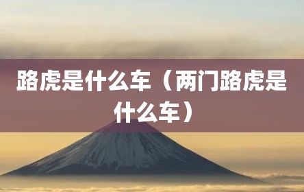 路虎是什么车（两门路虎是什么车）