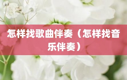 怎样找歌曲伴奏（怎样找音乐伴奏）