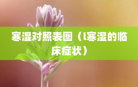 寒湿对照表图（l寒湿的临床症状）