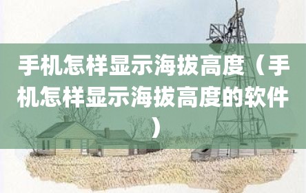 手机怎样显示海拔高度（手机怎样显示海拔高度的软件）