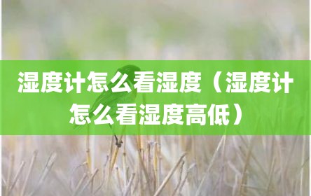 湿度计怎么看湿度（湿度计怎么看湿度高低）