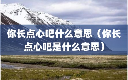 你长点心吧什么意思（你长点心吧是什么意思）