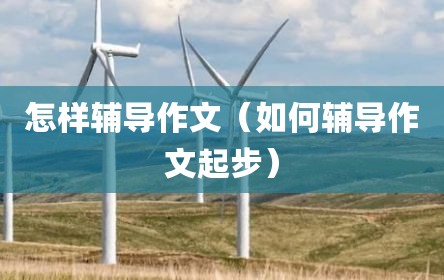 怎样辅导作文（如何辅导作文起步）