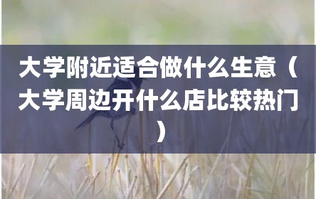 大学附近适合做什么生意（大学周边开什么店比较热门）