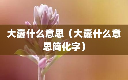 大纛什么意思（大纛什么意思简化字）
