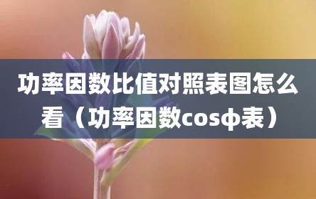 功率因数比值对照表图怎么看（功率因数cosφ表）