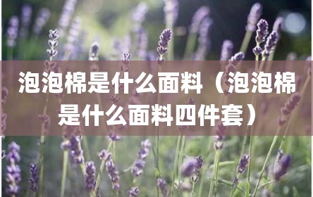 泡泡棉是什么面料（泡泡棉是什么面料四件套）
