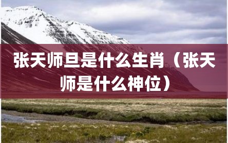 张天师旦是什么生肖（张天师是什么神位）