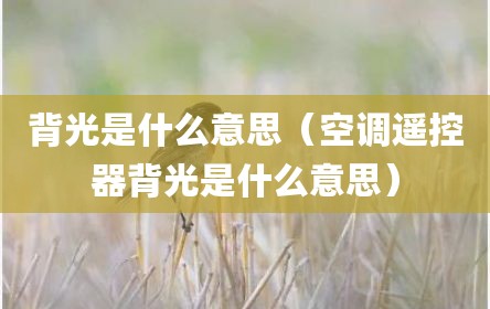背光是什么意思（空调遥控器背光是什么意思）