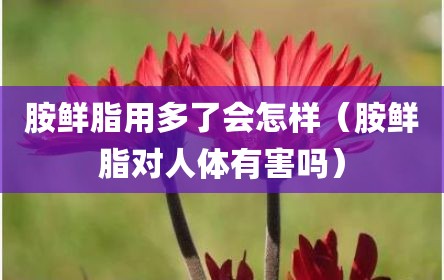胺鲜脂用多了会怎样（胺鲜脂对人体有害吗）