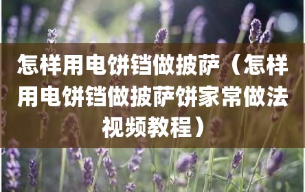 怎样用电饼铛做披萨（怎样用电饼铛做披萨饼家常做法视频教程）