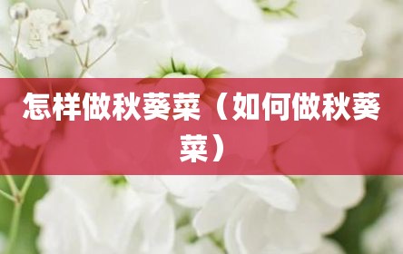 怎样做秋葵菜（如何做秋葵菜）