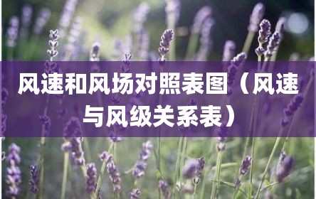 风速和风场对照表图（风速与风级关系表）