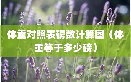 体重对照表磅数计算图（体重等于多少磅）