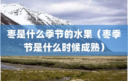 枣是什么季节的水果（枣季节是什么时候成熟）