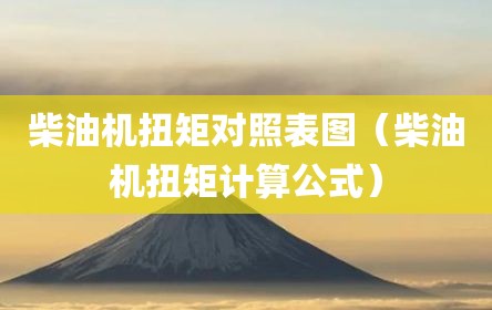 柴油机扭矩对照表图（柴油机扭矩计算公式）