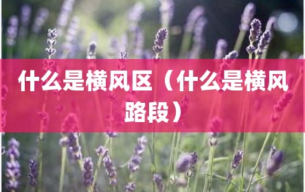 什么是横风区（什么是横风路段）