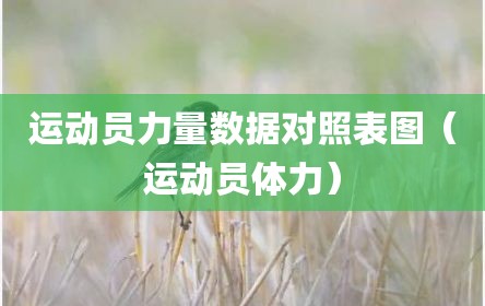 运动员力量数据对照表图（运动员体力）