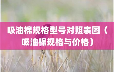 吸油棉规格型号对照表图（吸油棉规格与价格）