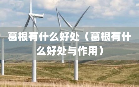 葛根有什么好处（葛根有什么好处与作用）