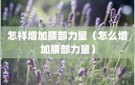 怎样增加腰部力量（怎么增加腰部力量）