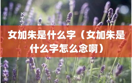女加朱是什么字（女加朱是什么字怎么念啊）