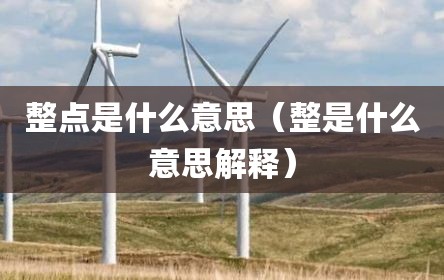 整点是什么意思（整是什么意思解释）