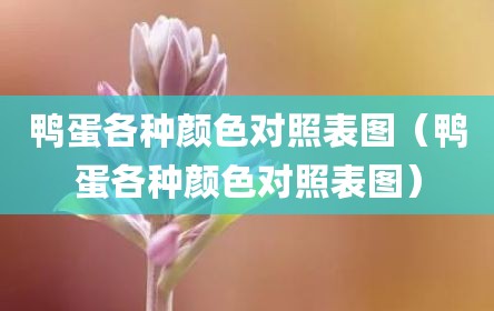 鸭蛋各种颜色对照表图（鸭蛋各种颜色对照表图）