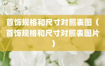 首饰规格和尺寸对照表图（首饰规格和尺寸对照表图片）