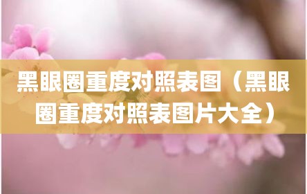 黑眼圈重度对照表图（黑眼圈重度对照表图片大全）