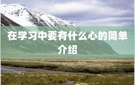 在学习中要有什么心的简单介绍