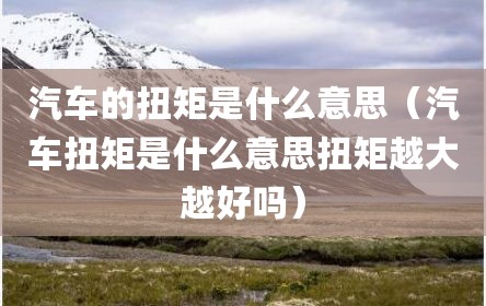 汽车的扭矩是什么意思（汽车扭矩是什么意思扭矩越大越好吗）