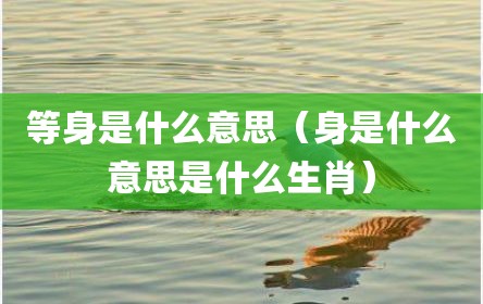 等身是什么意思（身是什么意思是什么生肖）