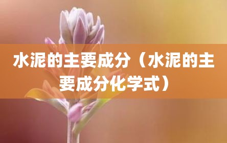 水泥的主要成分（水泥的主要成分化学式）