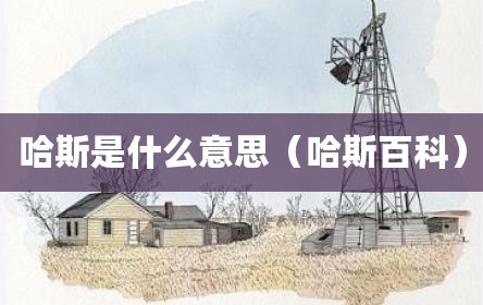 哈斯是什么意思（哈斯百科）