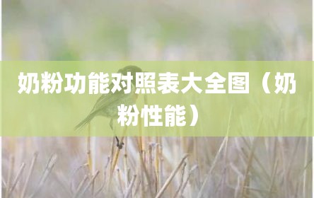 奶粉功能对照表大全图（奶粉性能）
