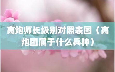 高炮师长级别对照表图（高炮团属于什么兵种）