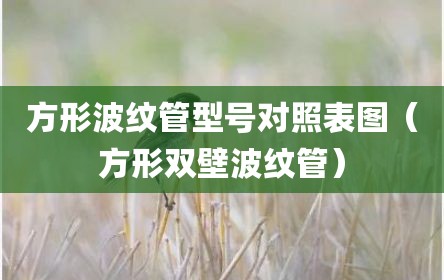 方形波纹管型号对照表图（方形双壁波纹管）