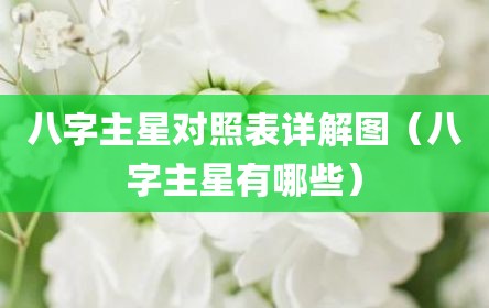 八字主星对照表详解图（八字主星有哪些）
